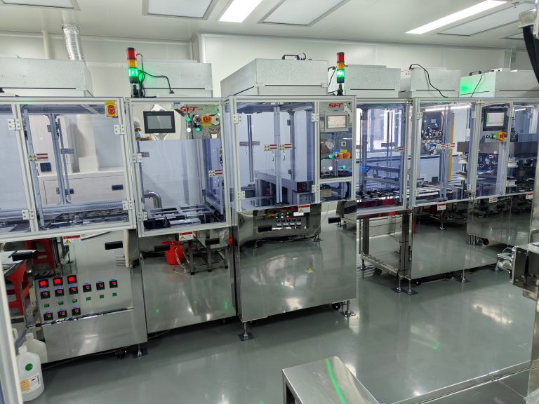 Equipment row inside the cleanroom