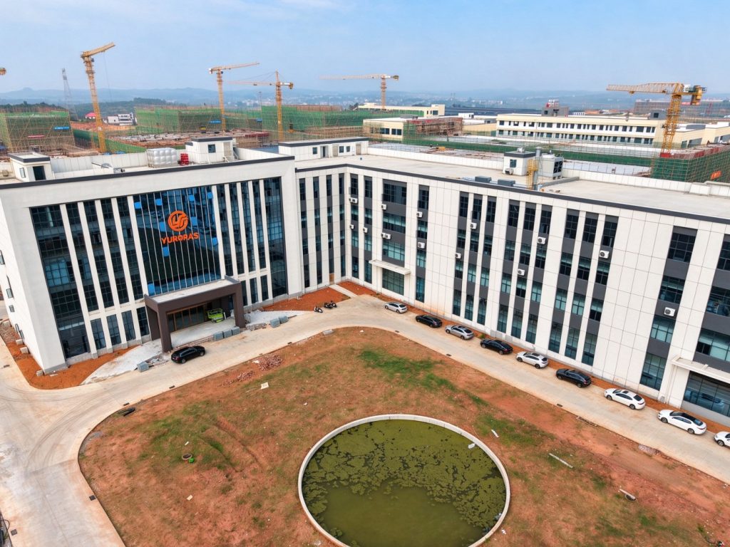 Aerial view of the plant and the wider industrial park