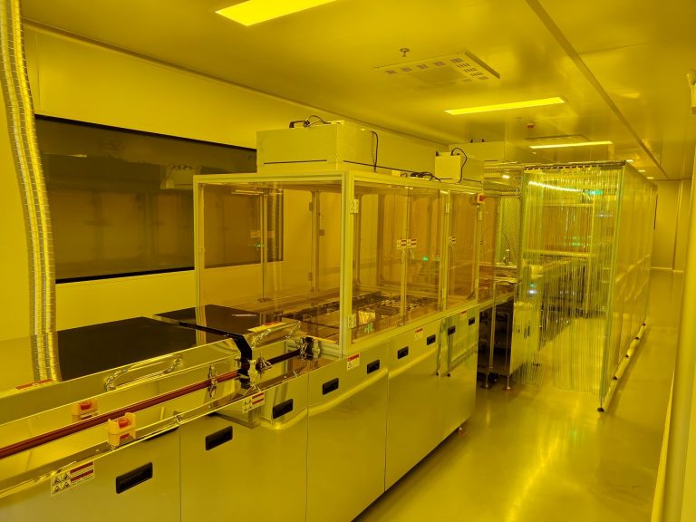 Cleanroom corridor between lines