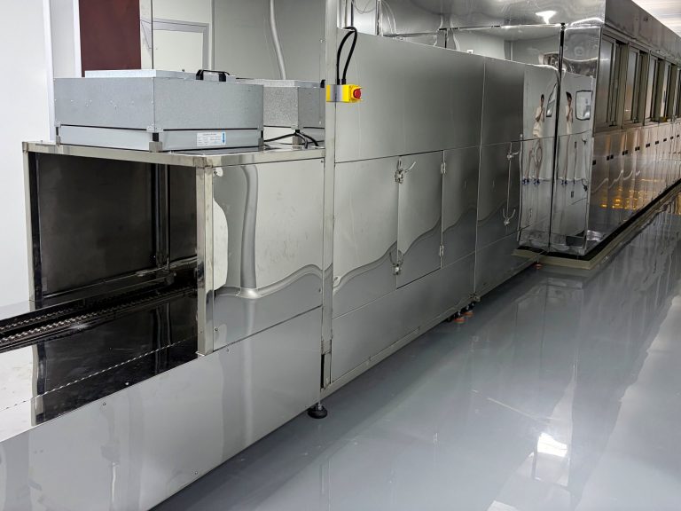Cleanroom area behind the glass partition
